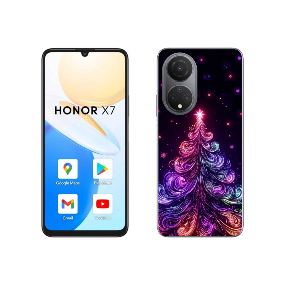 Gél borítás mmCase a Honor X7-hez - neon karácsonyfa 1