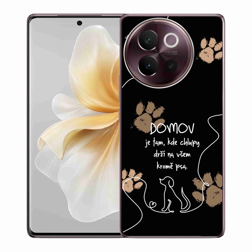 Gél borító mmCase a Vivo V40 Lite 5G készülékhez - kutya motívum fekete háttérrel