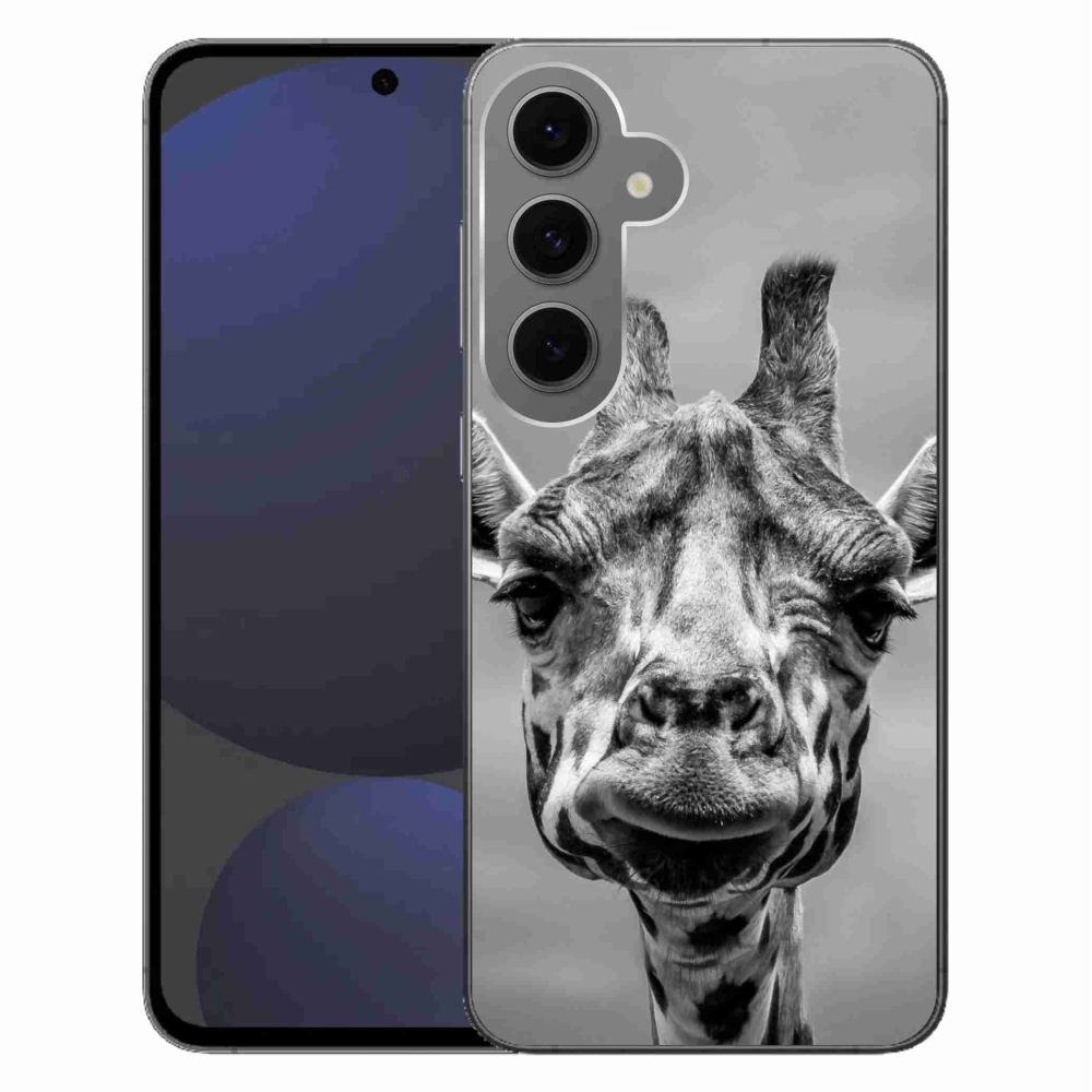 Zselés borítás mmCase Samsung Galaxy S24 FE készülékhez - fekete-fehér zsiráf