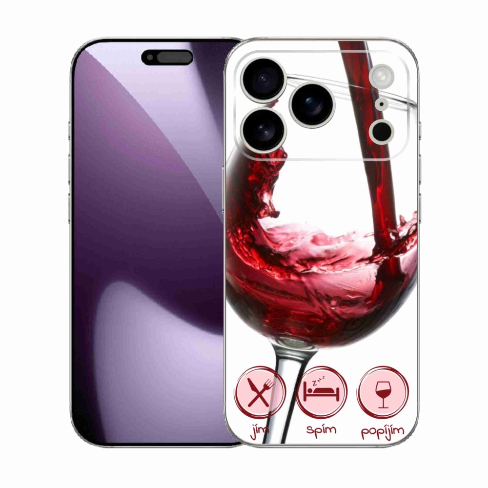 Zselés borítás mmCase iPhone 17 Pro készülékhez - borospohár piros