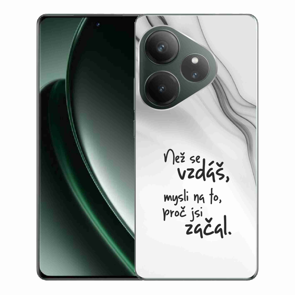 Gél borítás mmCase a Realme GT 6 5G/GT 6T 5G - idézet 2 fehér háttérrel