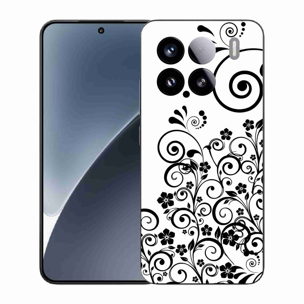 Gél borító mmCase a Xiaomi 15-öshöz - fekete-fehér virágminták