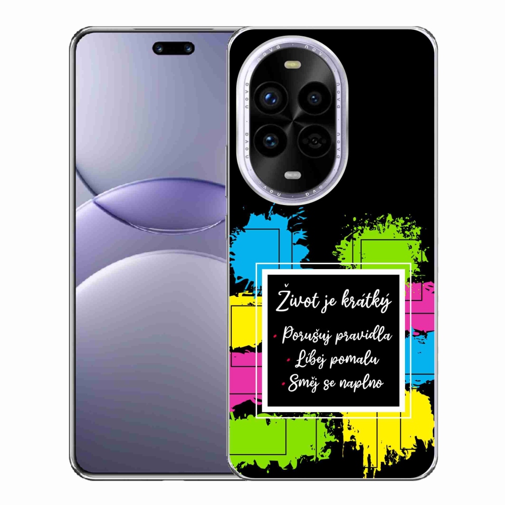 Gél borítás mmCase a Huawei Nova 13 Pro 5G-n - idézem 5 fekete háttérrel