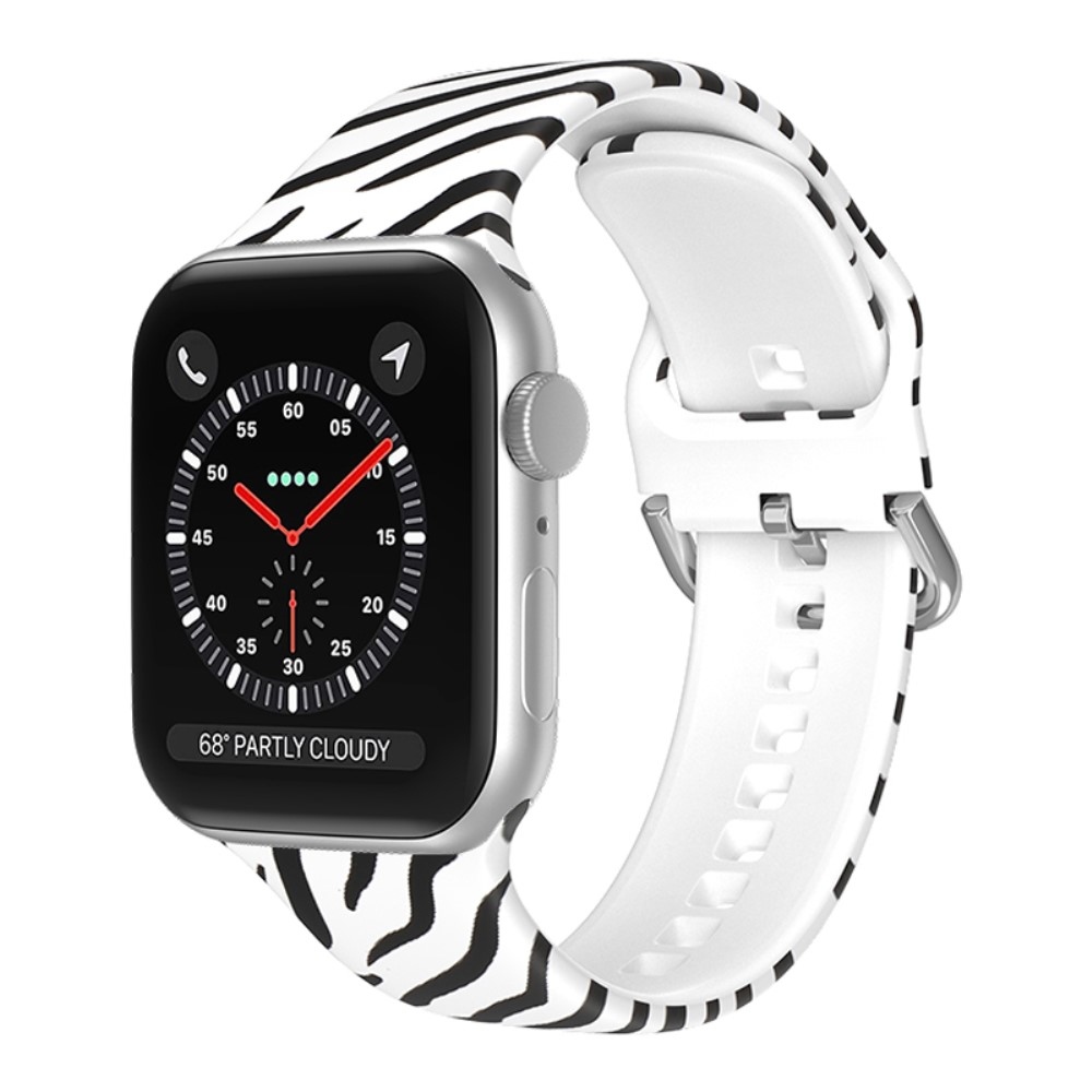 Nyomtatott szilikon szíj Apple Watch Ultra/Ultra 2 49mm/SE/SE 2022/2023 44mm/9/8/7 45mm/6/5/4 44mm/3/2/1 42 mm-es órához - minta K