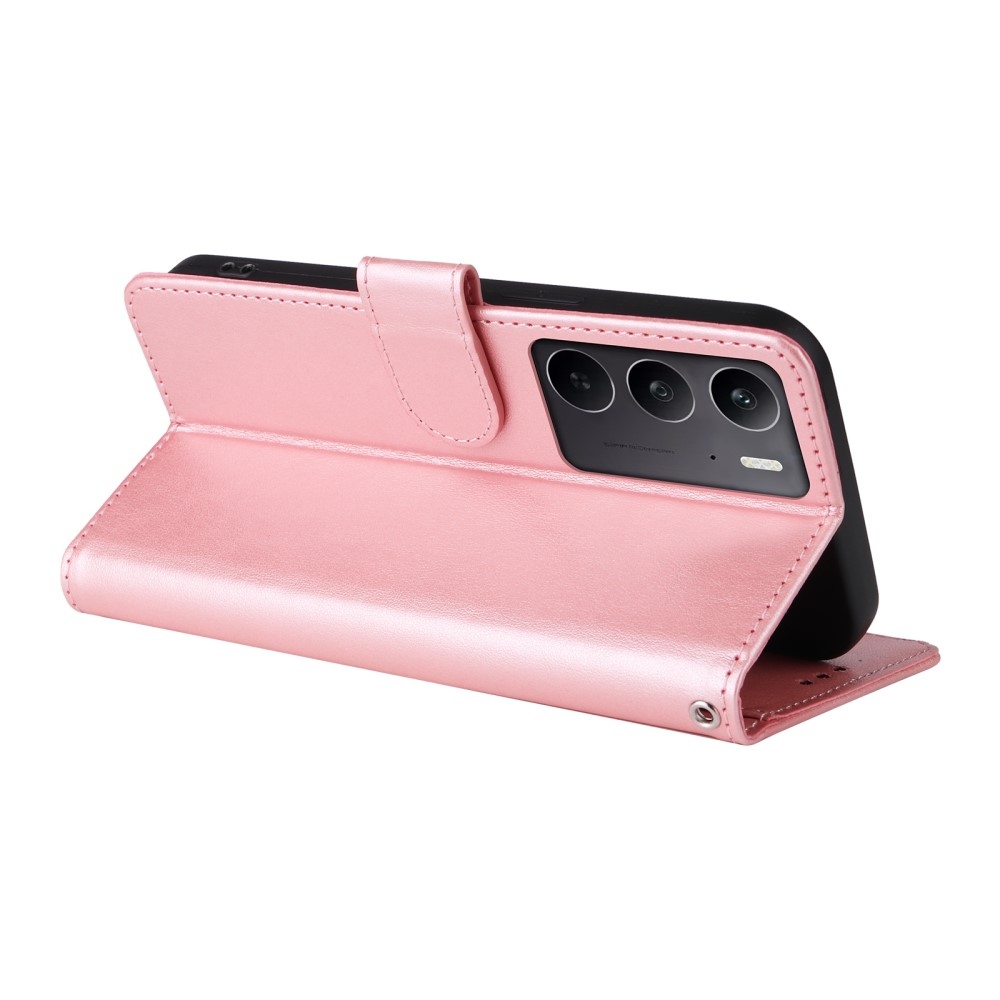 Virágos könyvtáska a Realme 14x 5G/Realme C75 készülékhez - rózsaszín