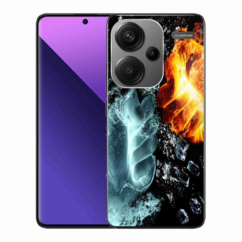 Gél borítás mmCase a Xiaomi Redmi Note 13 Pro+ 5G - víz és tűz számára