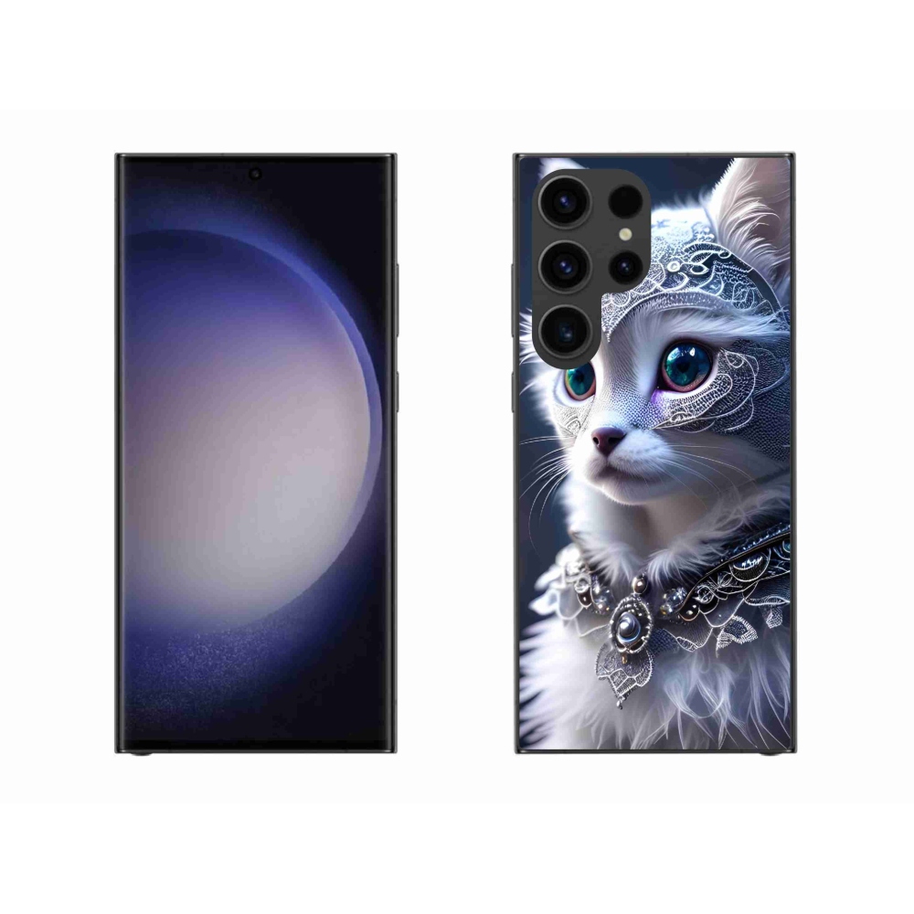 Gél védőhuzat mmCase Samsung Galaxy S23 Ultra 5G - fehér macska