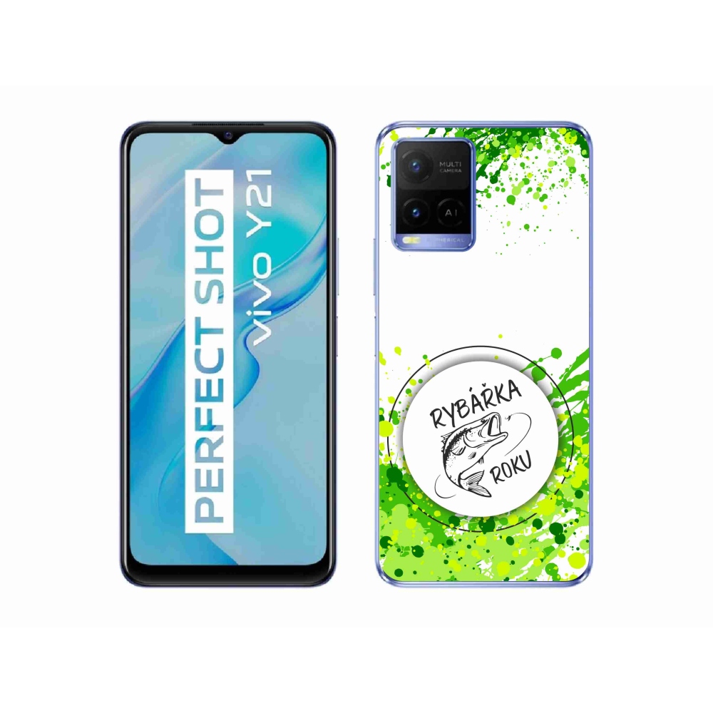 Gél borító mmCase a Vivo Y21/Y21s/Y33s készülékhez - az év halászának fehér háttere