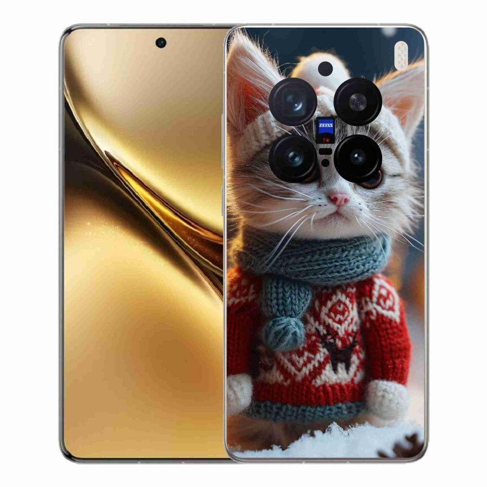 Zselés borítás mmCase a Vivo X200 Pro 5G készülékhez - cica pulóverben