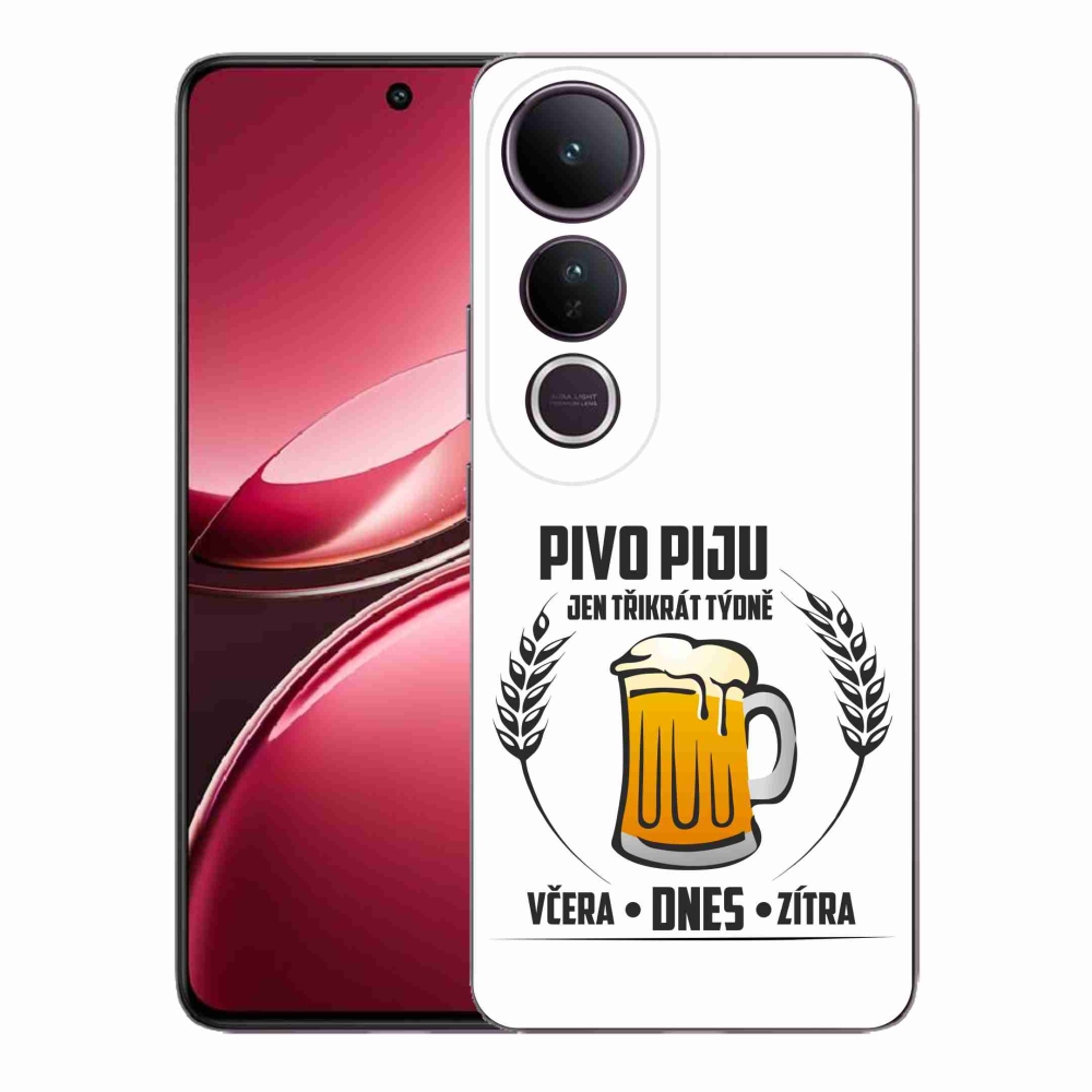 Gél borító mmCase a Vivo V50 Lite 4G/5G készülékhez - sör motívum fehér háttérrel