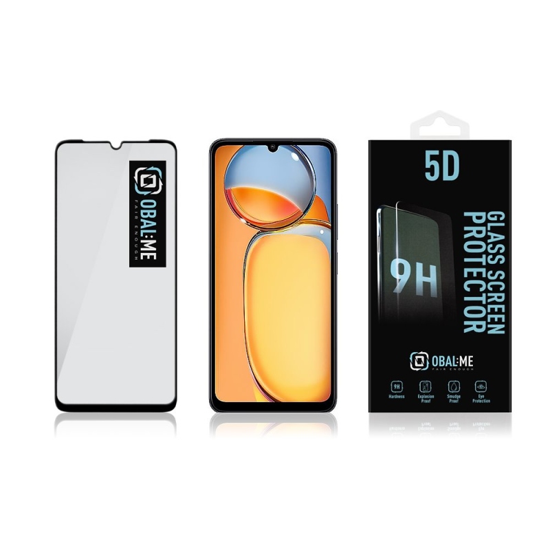 CSOMAG:ME 5D edzett üveg Xiaomi Redmi 13C 4G/5G/Poco C65 Fekete