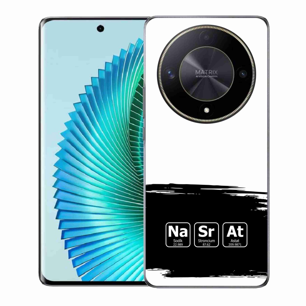 Gél borító mmCase a Honor Magic 6 Lite 5G-n - kémiai elemek fekete és fehér háttérrel