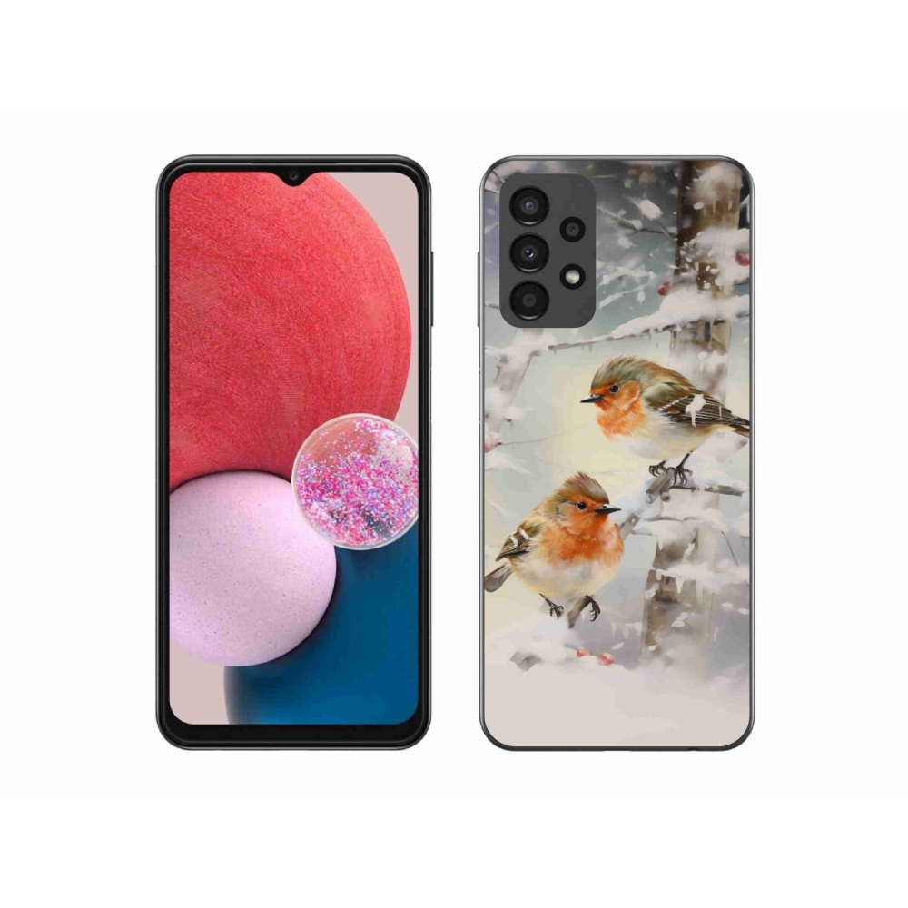 Gél borítás mmCase Samsung Galaxy A13 4G - madarak télen - Samsung Galaxy A13 4G - madarak télen