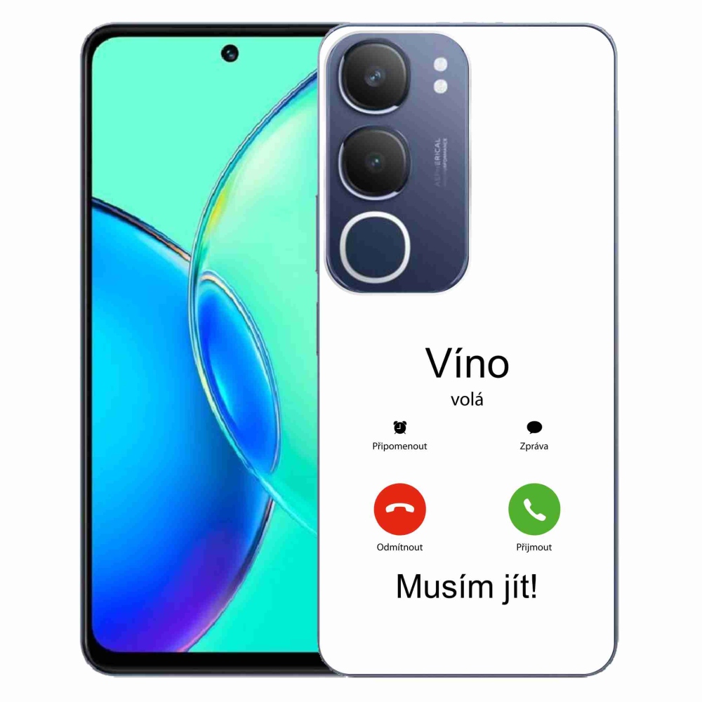 Gél borítás mmCase a Vivo Y19s készülékre - bor hívja a fehér hátteret