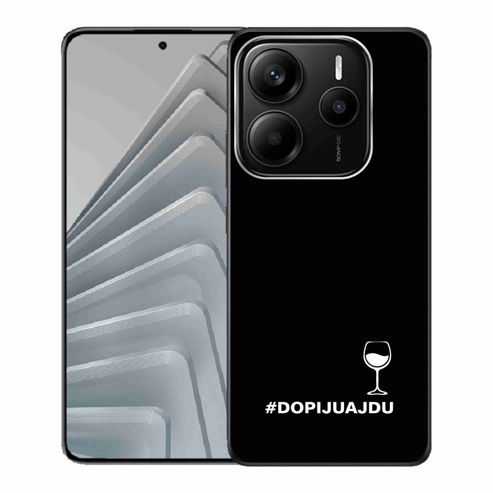 Gél borítás mmCase a Xiaomi Redmi Note 14 5G-hez - bor motívum fekete háttérrel