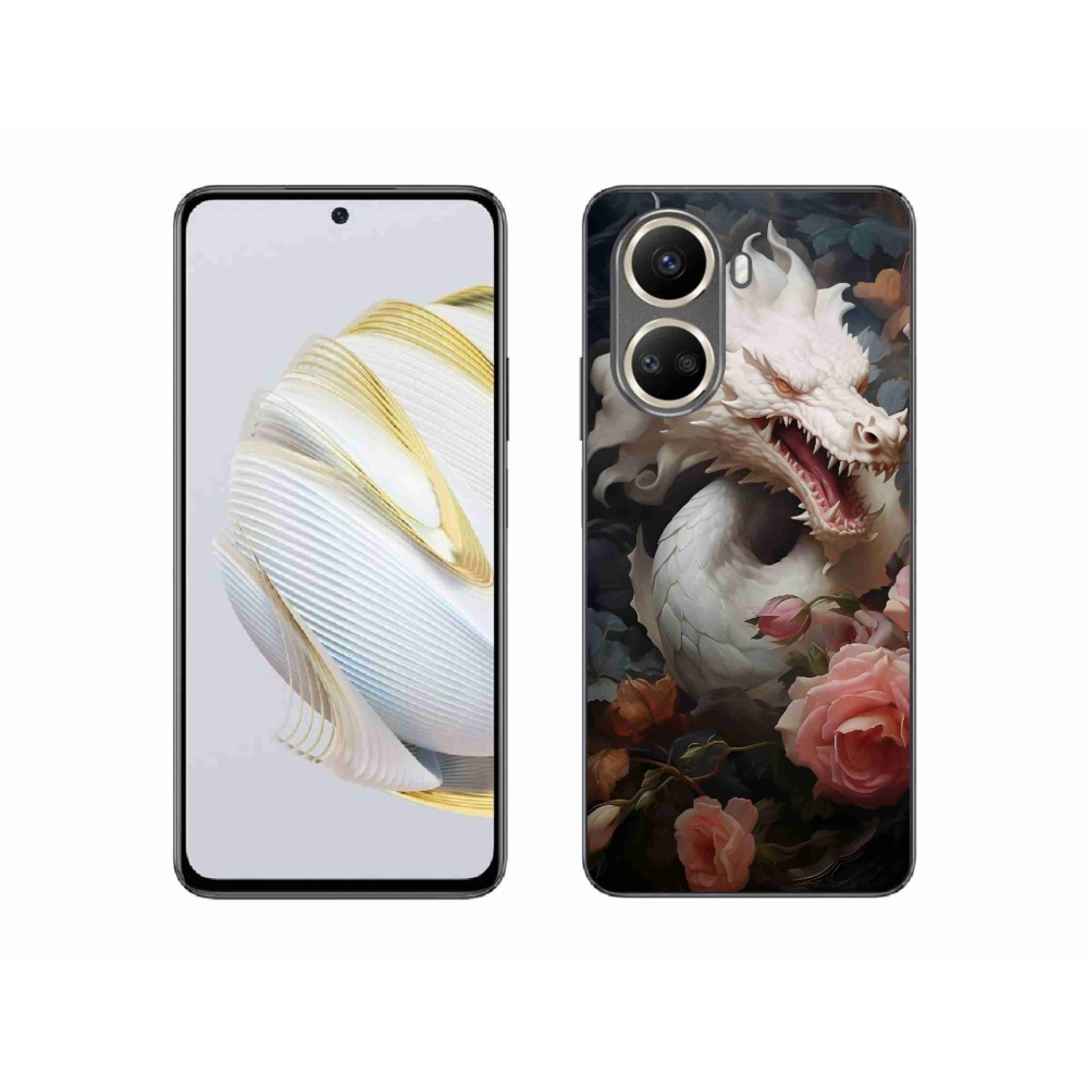 Gél borítás mmCase a Huawei Nova 10 SE-hez - fehér sárkány