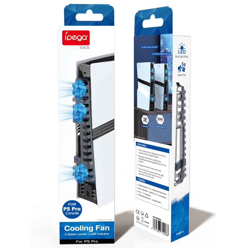 iPega P5R002 Kiegészítő hűtés PS5 Pro/Slim átlátszóhoz