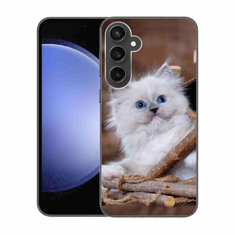 Gél védőhuzat mmCase Samsung Galaxy S23 FE készülékhez - fehér cica