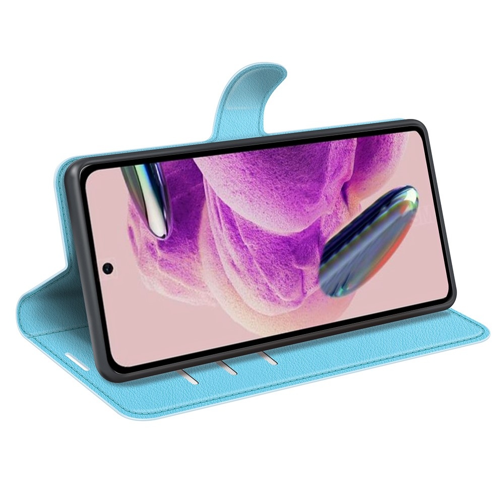 Litchi könyv tok Xiaomi Redmi Note 12S-hez - kék