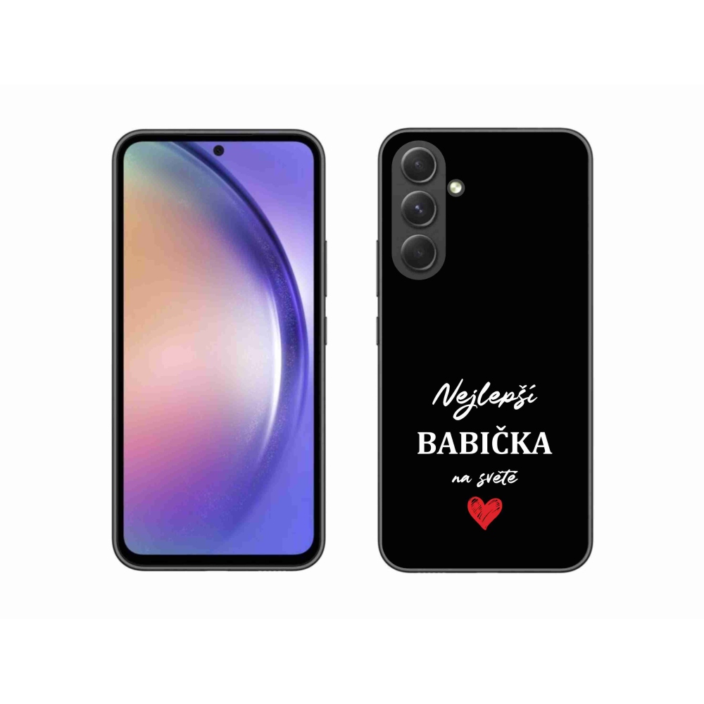 Gél borító mmCase Samsung Galaxy A54 5G - a legjobb nagymama 1 fekete háttérrel