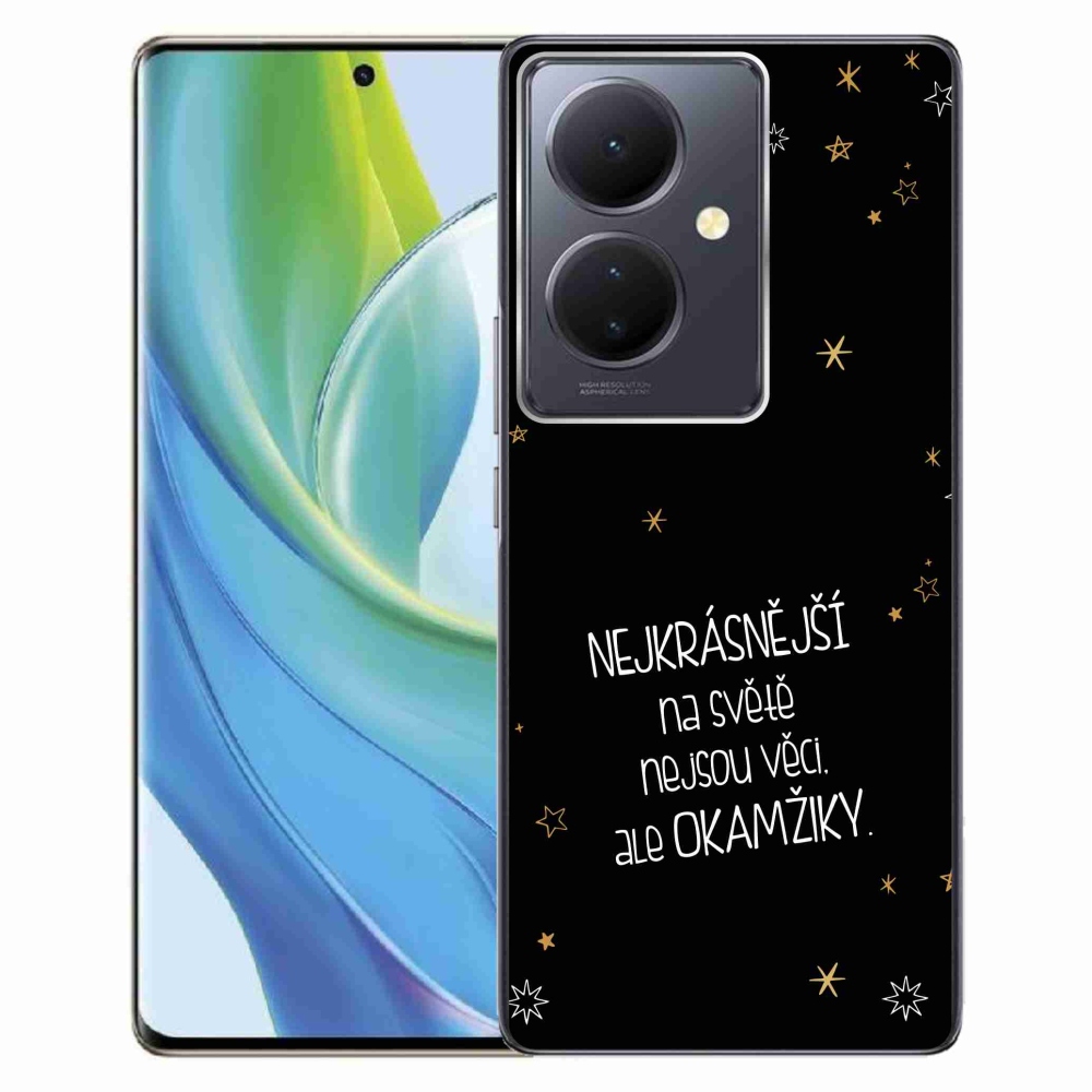Gél borítás mmCase a Vivo V29 Lite 5G-n - Idézet 4 fekete háttér