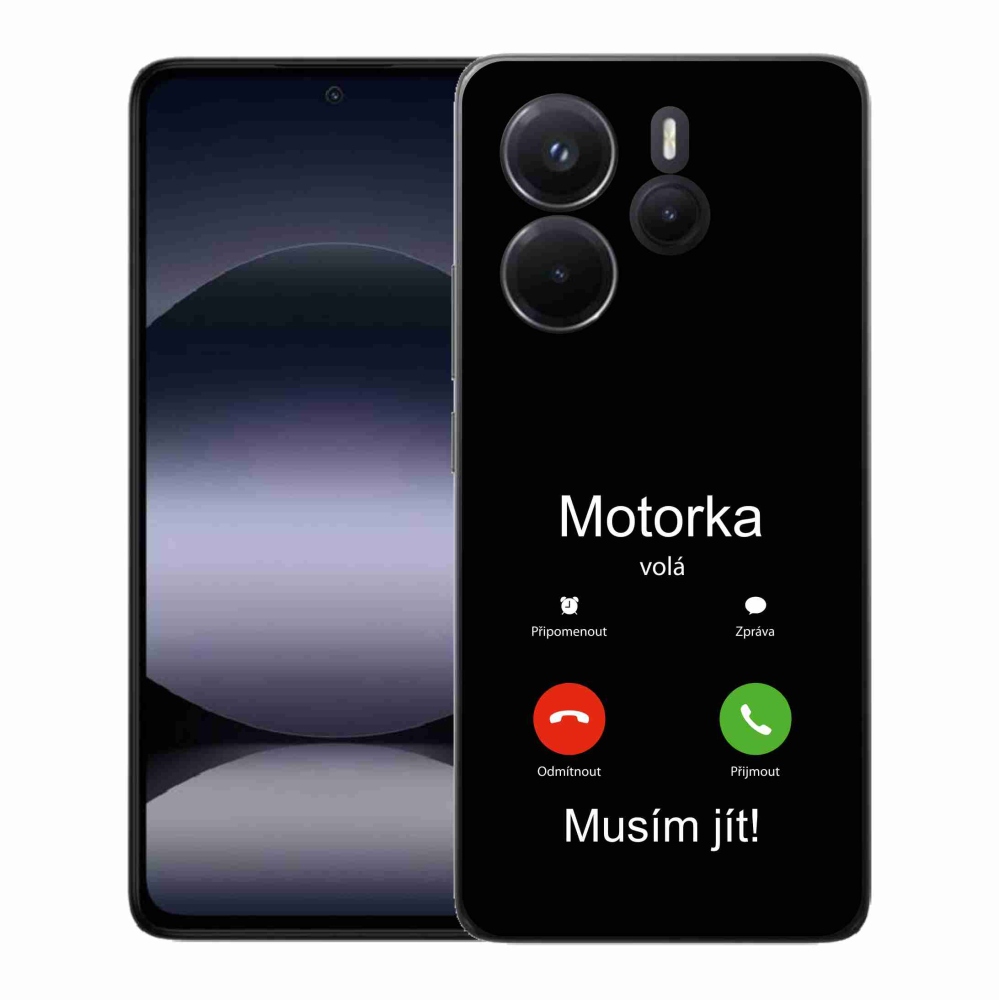 Gél borítás mmCase a Xiaomi Redmi Note 14-hez - motoros hívások fekete háttérrel