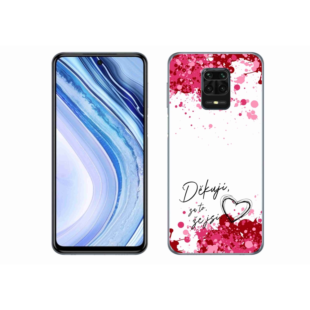 Gél borító mmCase a Xiaomi Redmi Note 9 Pro készülékhez - love text 2 fehér háttér