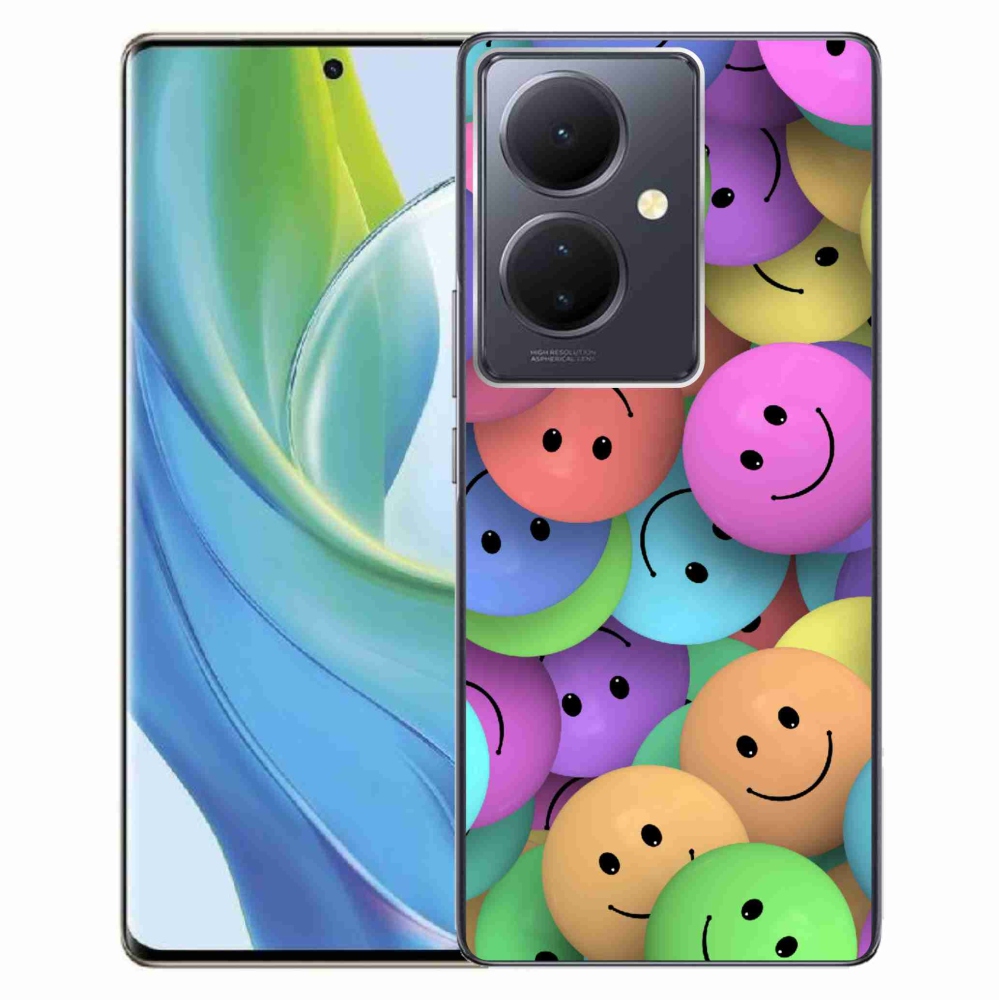 Gél borító mmCase a Vivo V29 Lite 5G számára - színes smiley-k