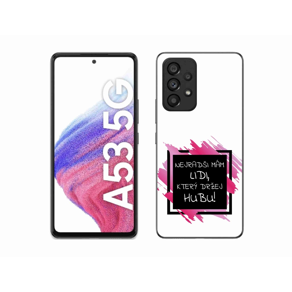 Gél borító mmCase Samsung Galaxy A53 5G - vicces szöveg 7 fekete-fehér háttérrel