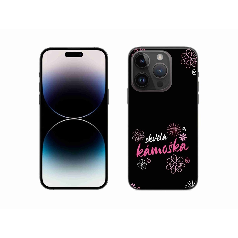 Zselés borítás mmCase iPhone 14 Pro 6.1 készülékhez - nagyszerű haver fekete háttérrel