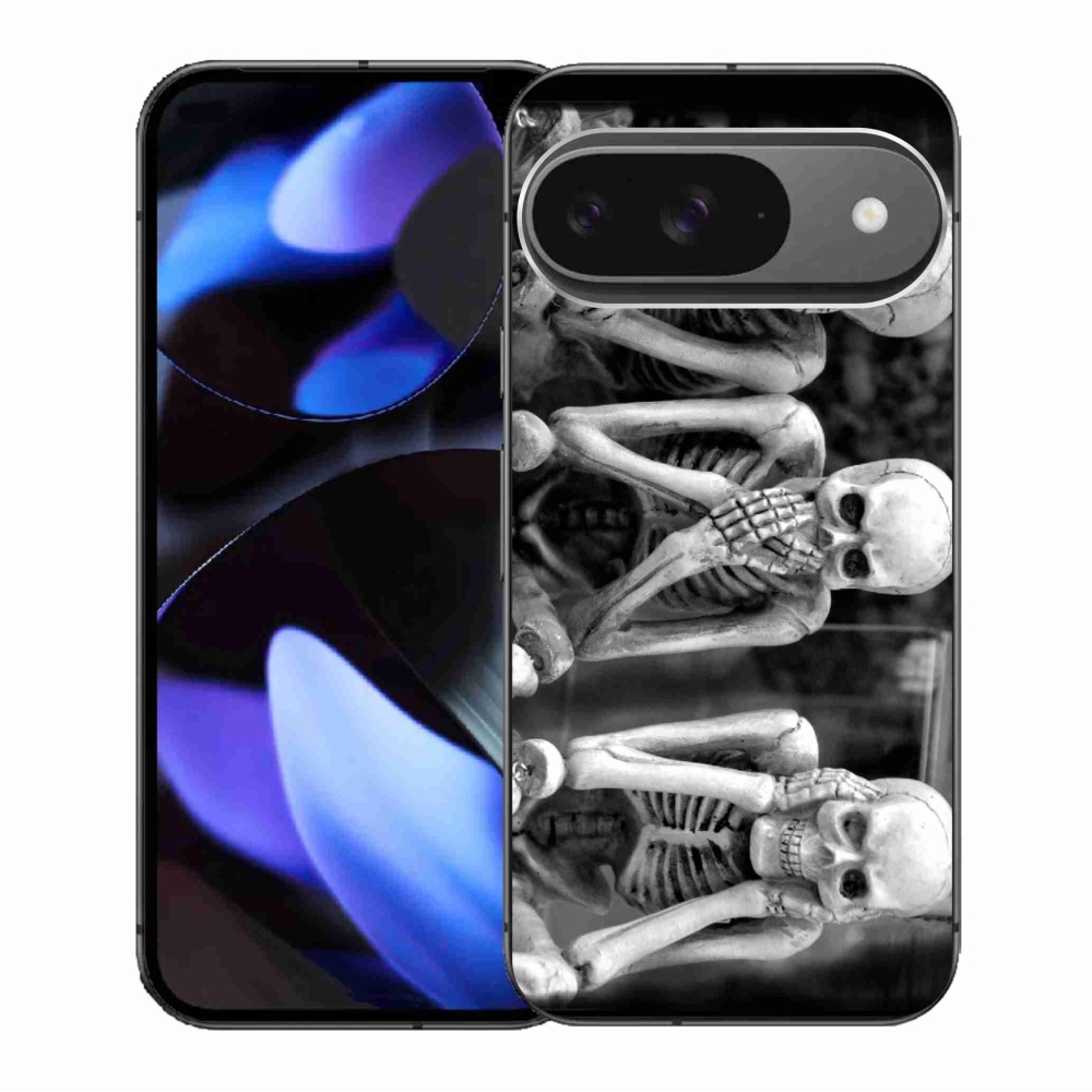 Zselés borítás mmCase a Google Pixel 9/9 Pro számára - csontvázak