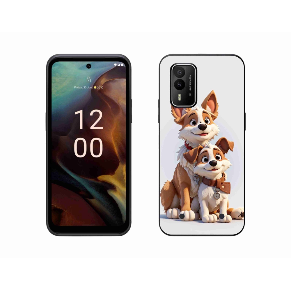 Zselés borítás mmCase a Nokia XR21 készülékhez - kutyák rajzolása