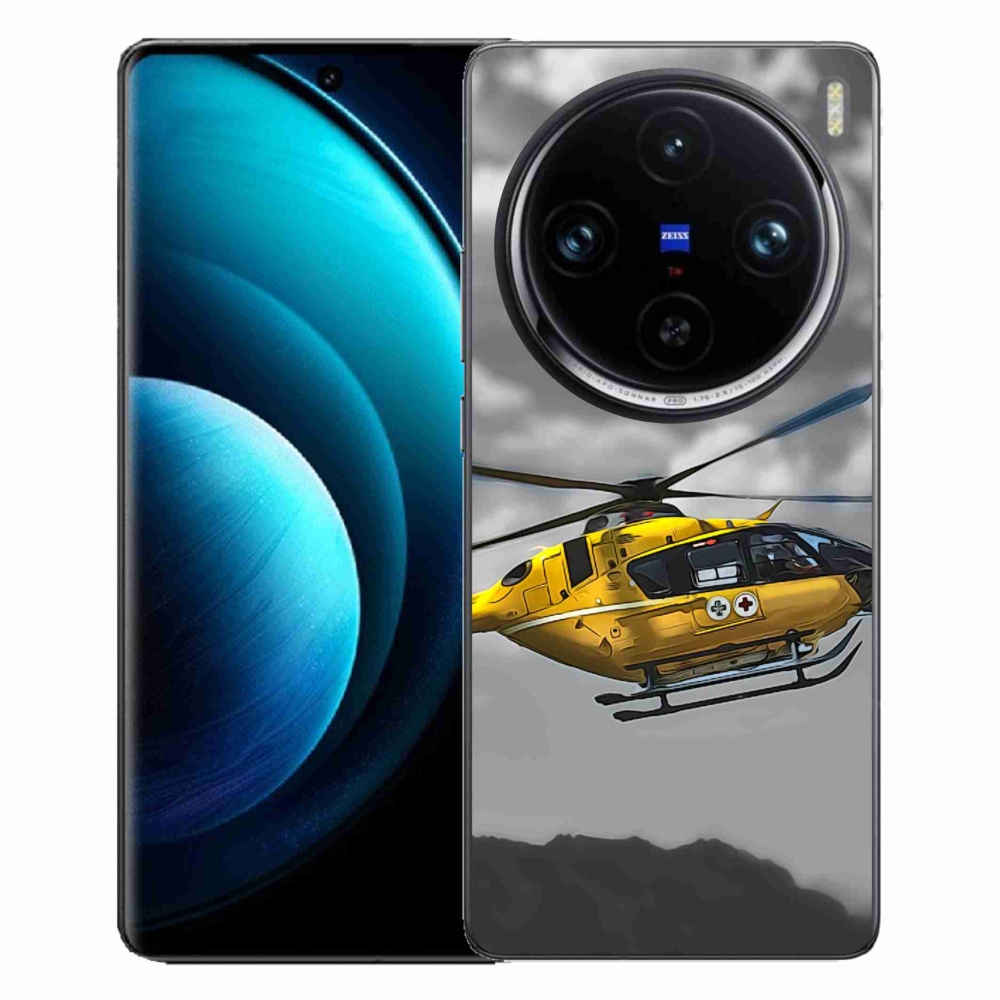 Zselés borítás mmCase Vivo X100 Pro 5G - sárga helikopterhez