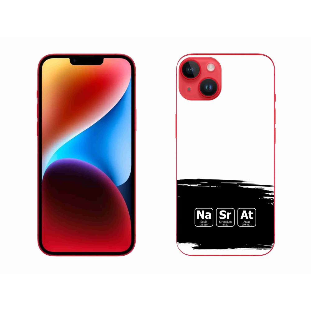 Gél borítás mmCase iPhone 14 Plus készülékhez - kémiai elemek fekete és fehér háttérrel