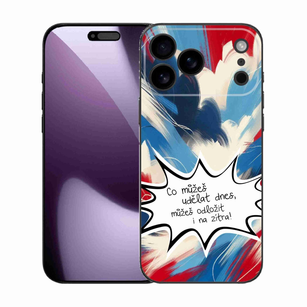 Gél borítás mmCase iPhone 17 Pro Max készülékhez - vicces szöveg 9 fehér háttér