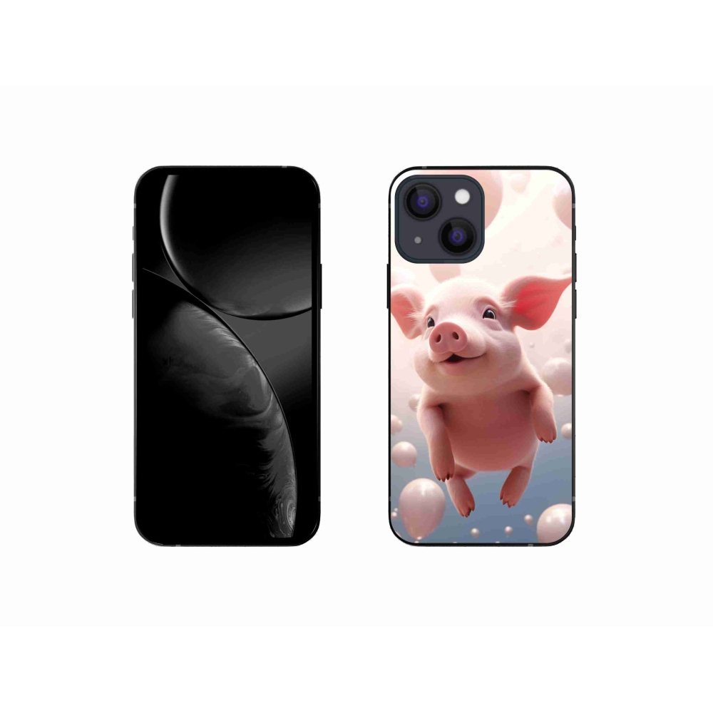 Gél borítás mmCase iPhone 13 mini készülékhez - malacka lufikkal