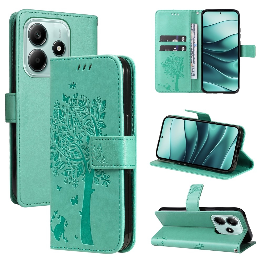 Fák könyve tok Xiaomi Redmi Note 14 5G - teal - teal - kék színű