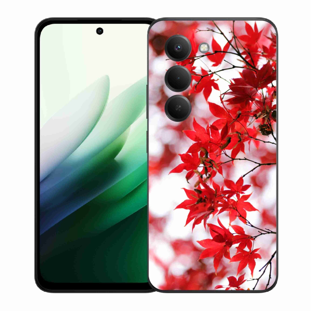 Gél borítás mmCase a Xiaomi Redmi 15 5G-hez - piros levelek