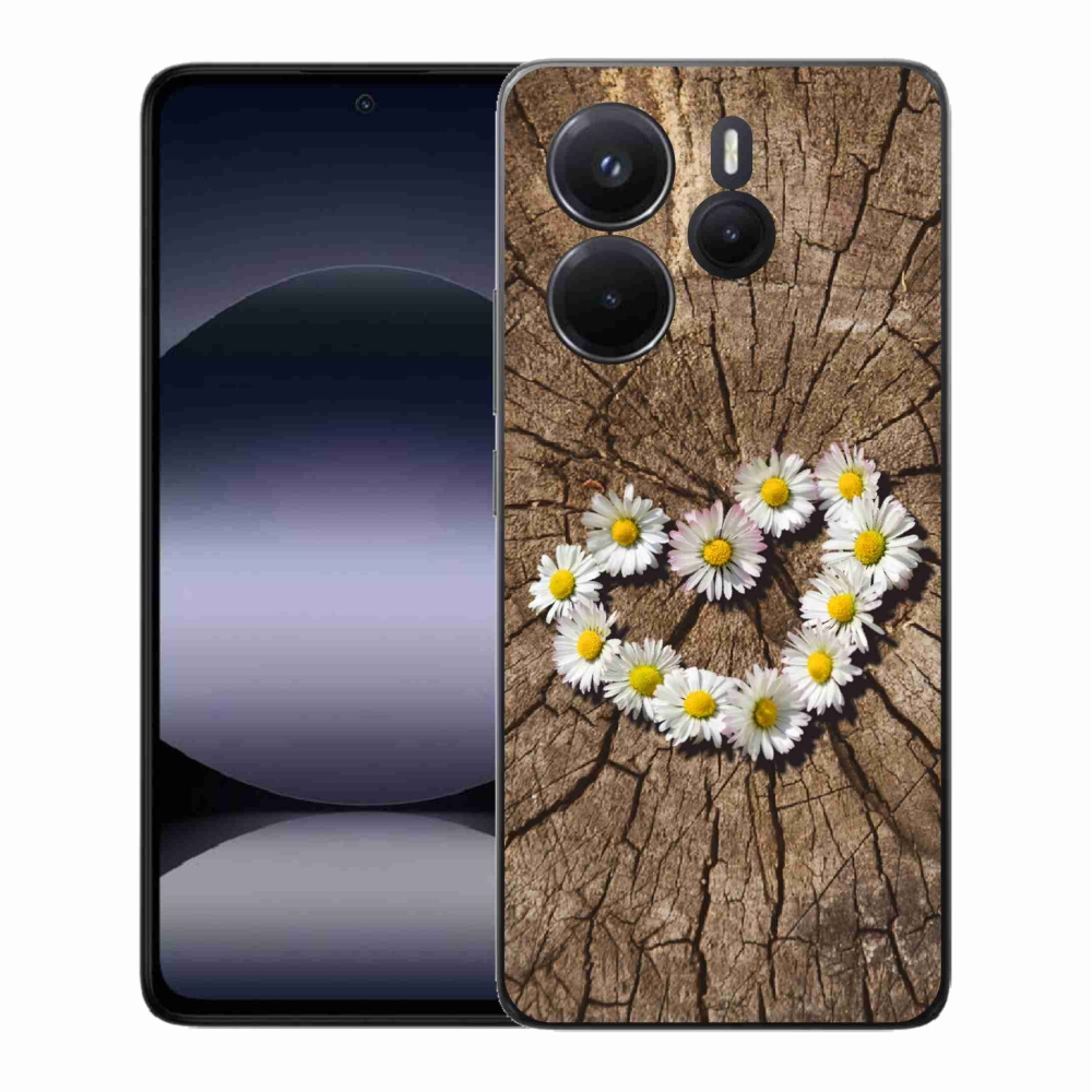 Gél borítás mmCase a Xiaomi Redmi Note 14-hez - százszorszépek szíve