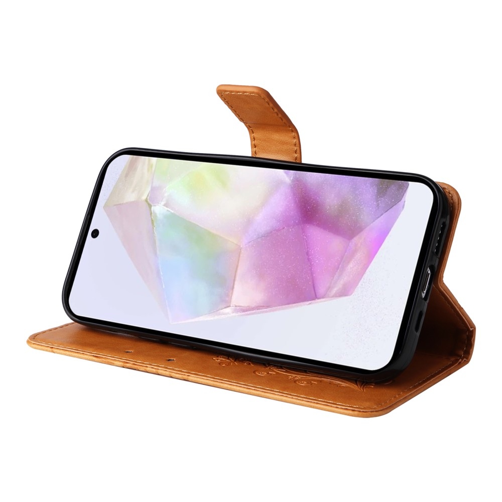 Nagy pillangó könyv tok Samsung Galaxy A36 5G - sárga