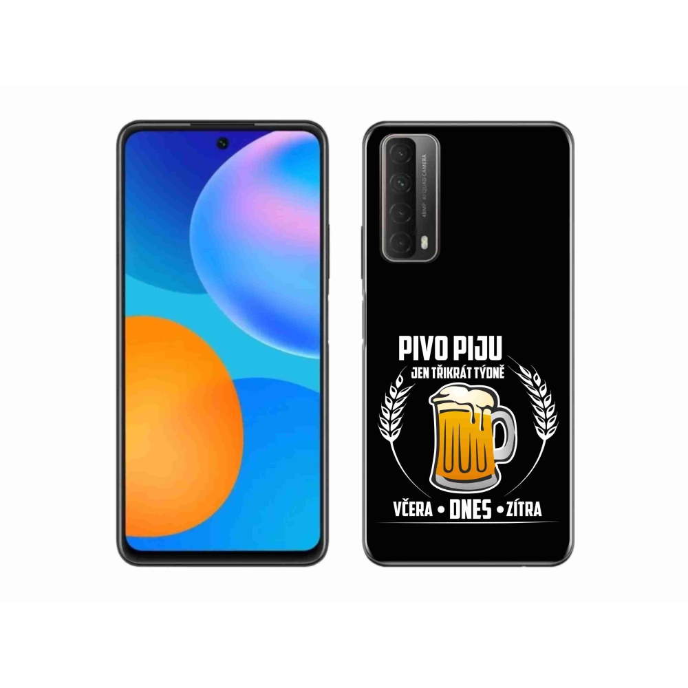 Gél borítás mmCase a Huawei P Smart (2021) - sör motívum fekete háttérrel
