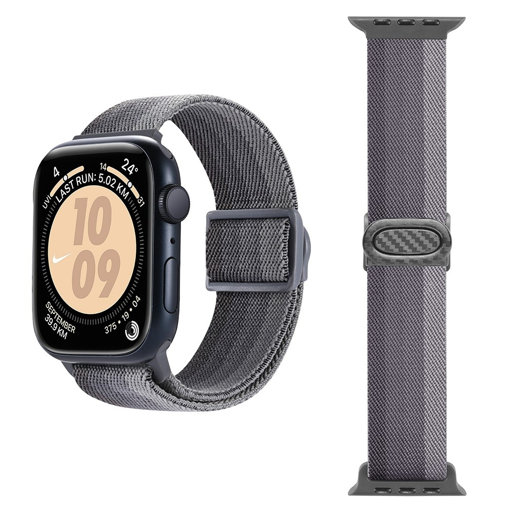 Fokozatos nejlon szíj Apple Watch Ultra/Ultra 2 49mm/SE/SE 2022/2023 44mm/9/8/7 45mm/6/5/4 44mm/3/2/1 42 mm-es Apple Watch Ultra/Ultra 2 órához - szürke csíkok