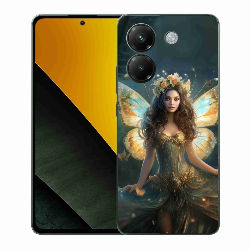 Gél borítás mmCase a Xiaomi Poco M7 Pro 5G számára - pillangó nő