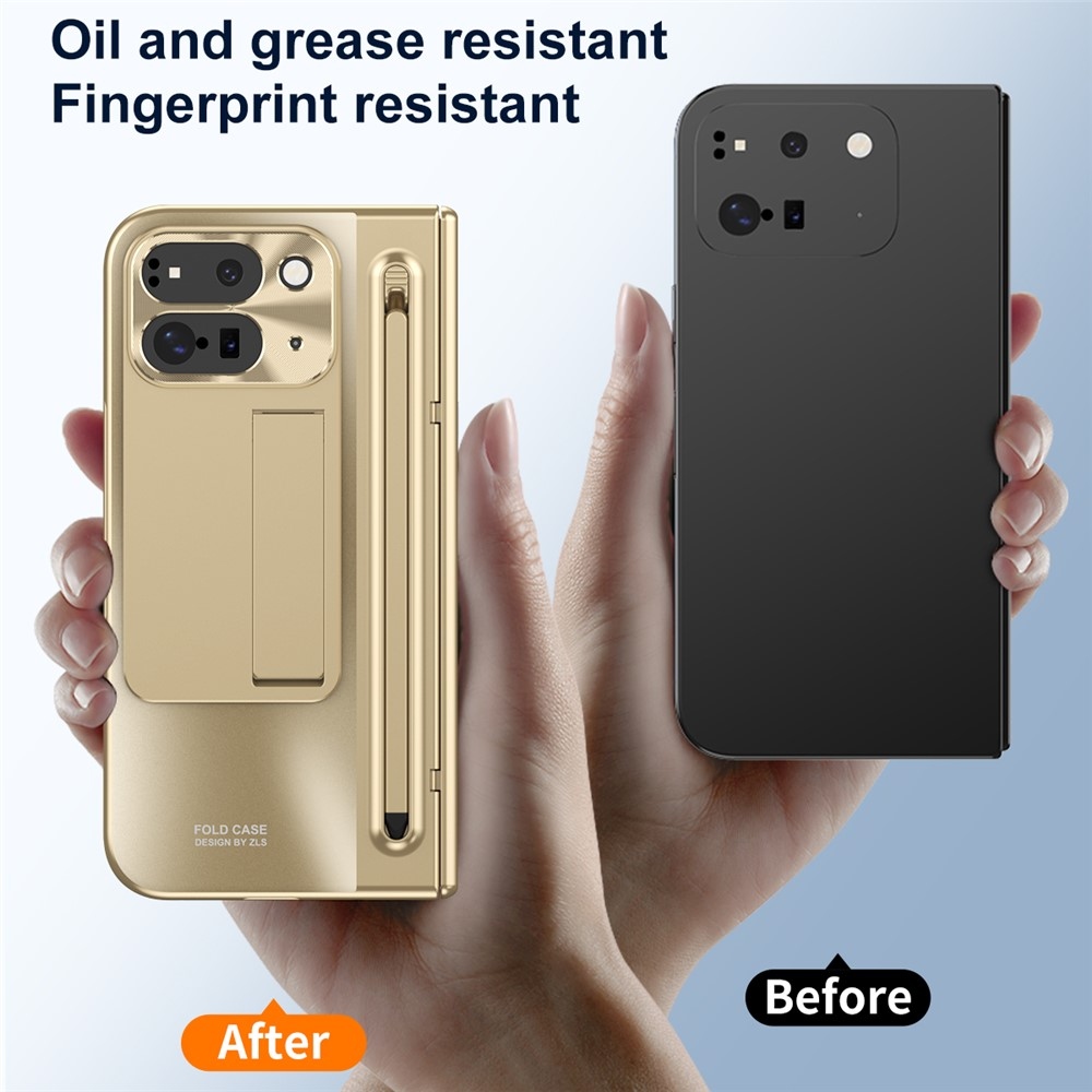 Pántos műanyag borítás tollal és képernyővédővel a Google Pixel 10 Pro Foldhoz - arany színű