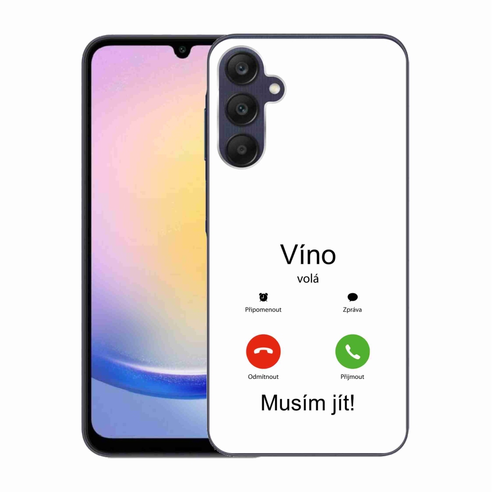 Gél borítás mmCase Samsung Galaxy A25 5G - bor hívja fehér háttérrel