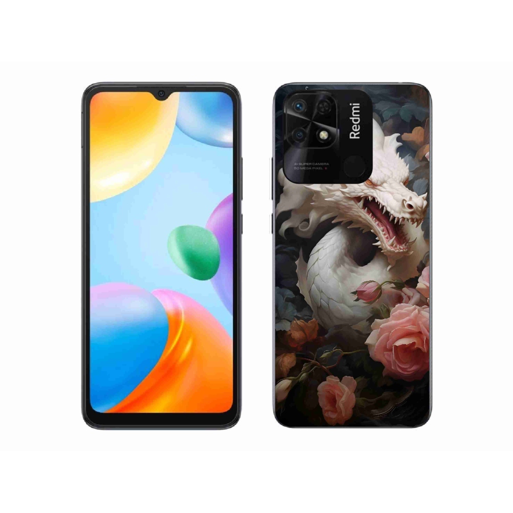Gél borítás mmCase a Xiaomi Redmi 10C-hez - fehér sárkány