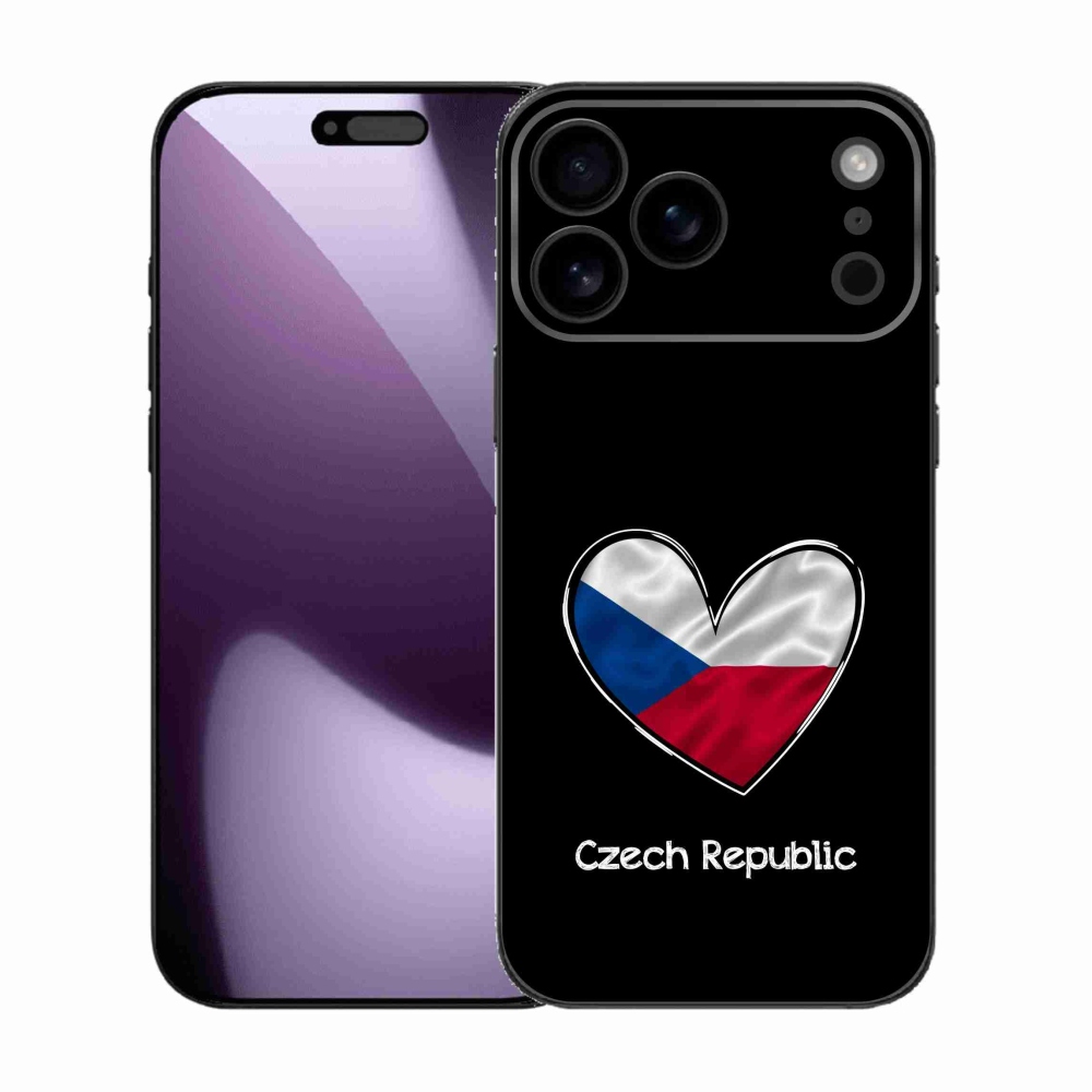 Gél borító mmCase iPhone 17 Pro Max készülékhez - Szív zászló fekete háttér