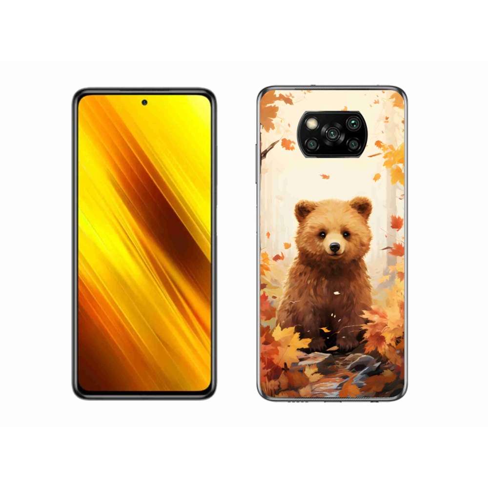 Gél borítás mmCase a Xiaomi Poco X3 Pro számára - medve az erdőben