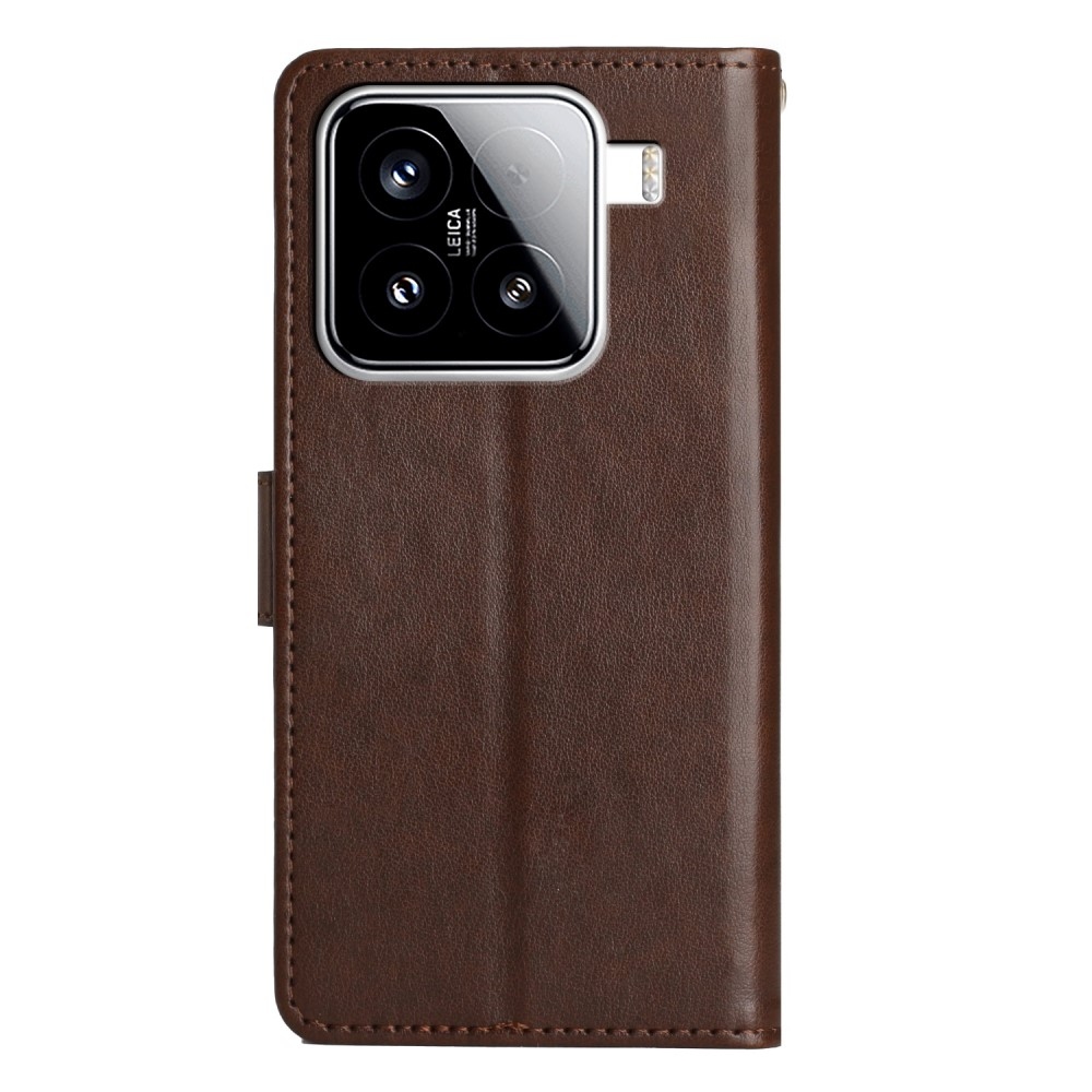 Virágok könyv tok Xiaomi 15 - barna