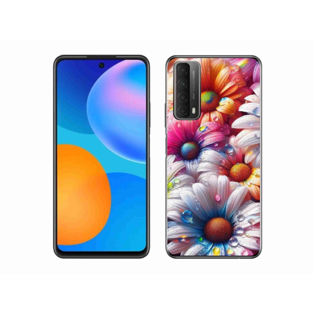 Zselés borító mmCase a Huawei P Smart (2021) - színes margarétákhoz